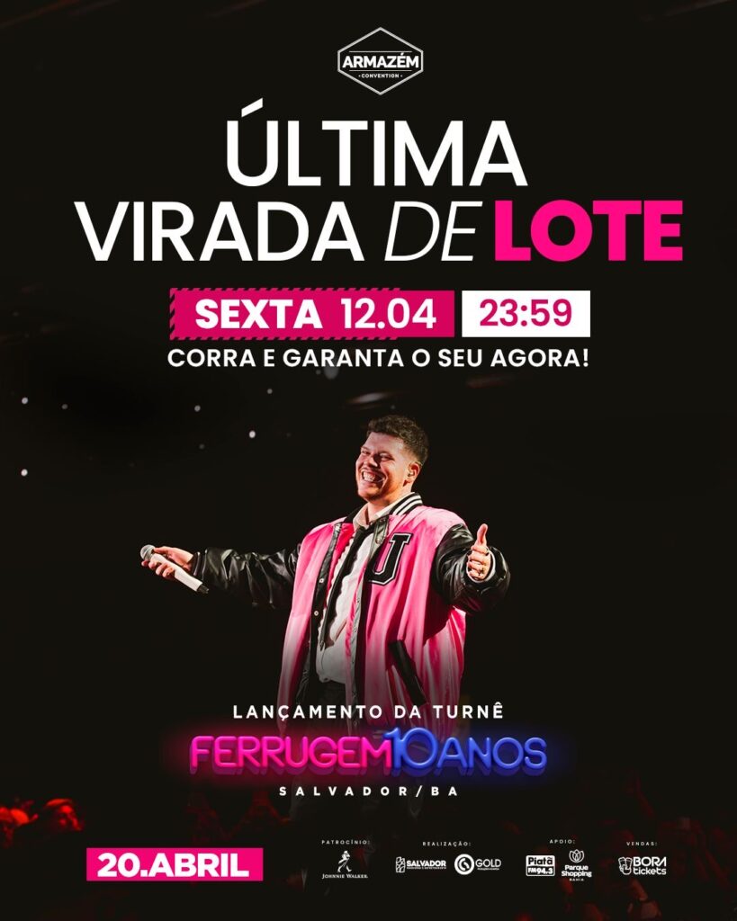 Turnê comemorativa de Ferrugem anuncia virada de lote dia 12 de abril