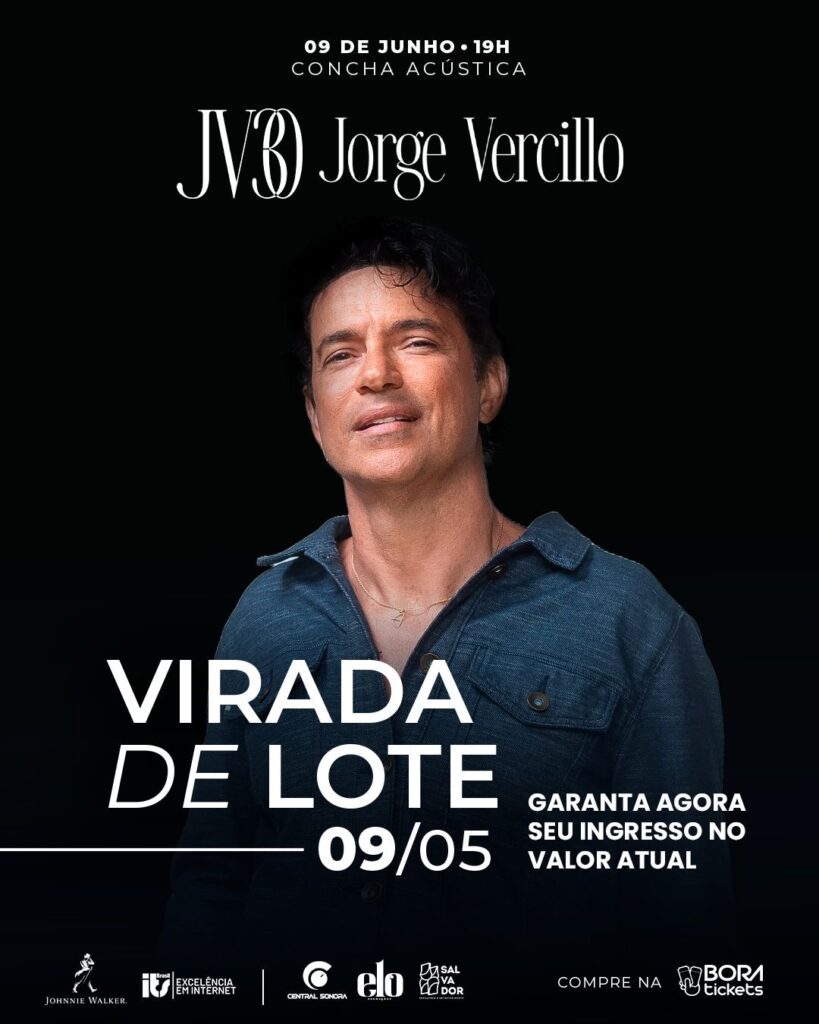 Turnê comemorativa do cantor Jorge Vercillo terá virada de lote dia 09 de maio